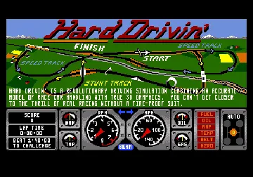 Hard Drivin' (World) screen shot title